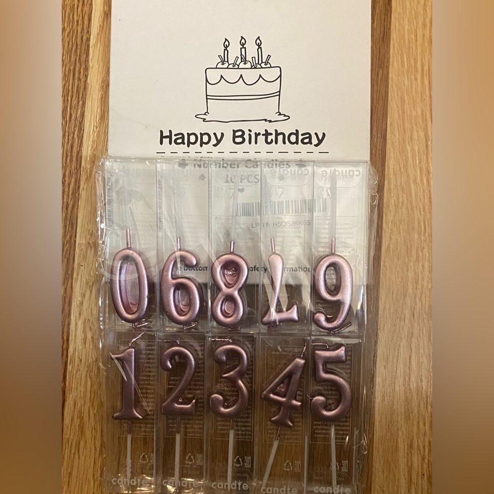 Andie Metallic Pink Number Cake Candles